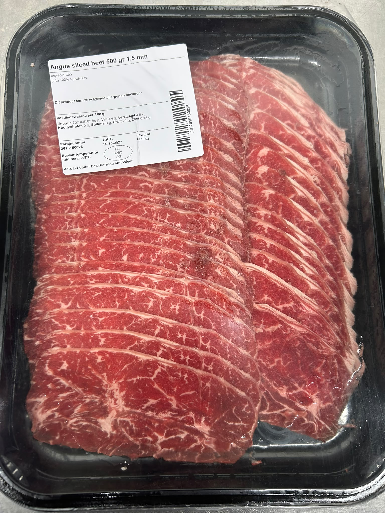 Angus Beef Sliced 500 gram 1.5 mm (100%rund)